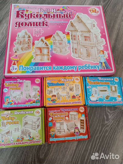 Новые деревянные конструкторы и кукольный дом