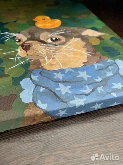 Картина с собакой, Чихуахуа с резиновой уточкой