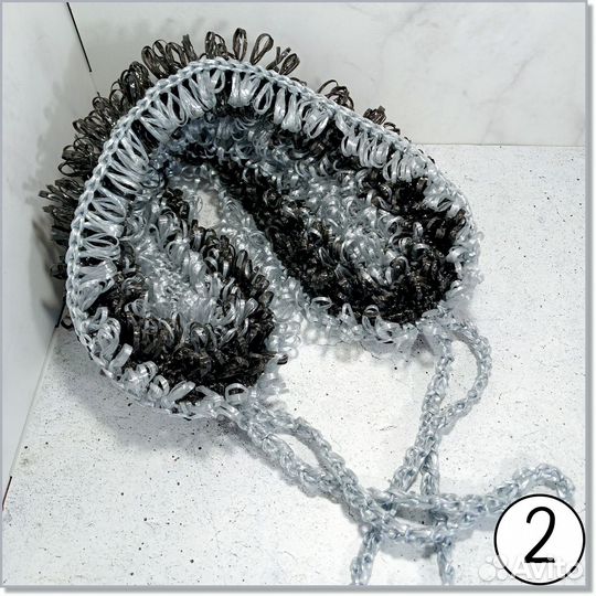 Мочалка ручной работы длинная с ручками