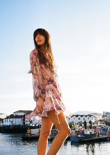 Zara новая коллекция платье с цветочным принтом и