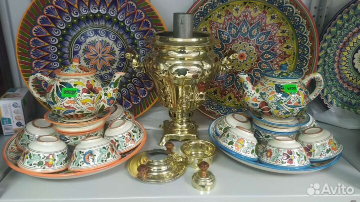 Глиняный чайный сервиз