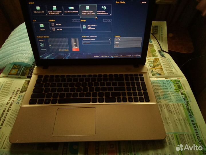 Ноутбук asus x541n geforce 810