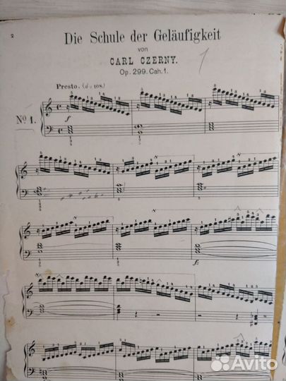 Ноты старинные Карл Черни