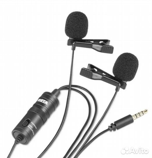 Микрофон петличный двойной петличка универсальный