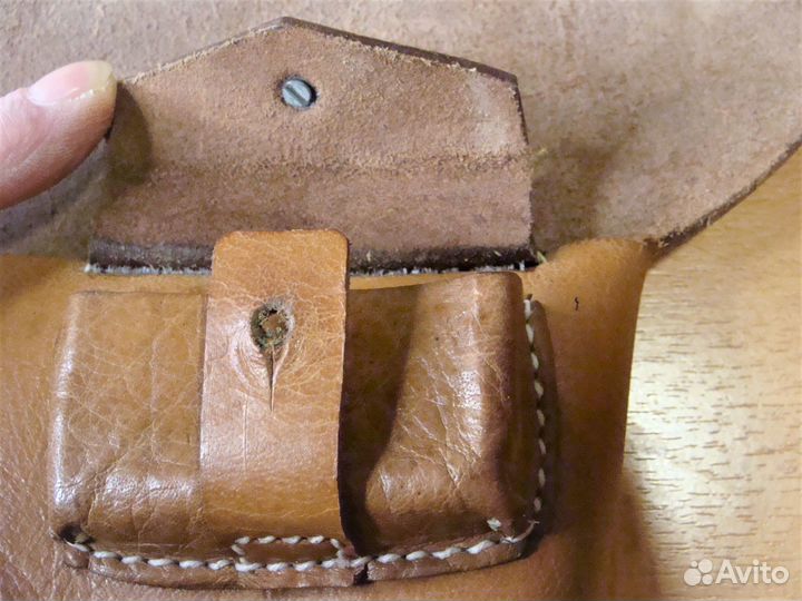Кобура для царского Нагана, кожа, реплика, пятка
