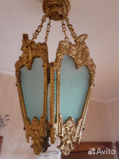 Люстра фонарь бронза СССР