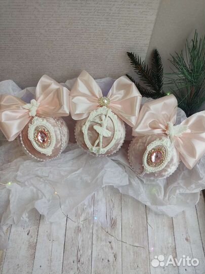 Набор елочных игрушек ручной работы