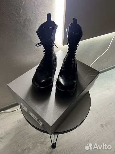 Balenciaga bulldozer worn-out effect leather boots