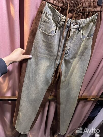 Джинсы комбинированные celine