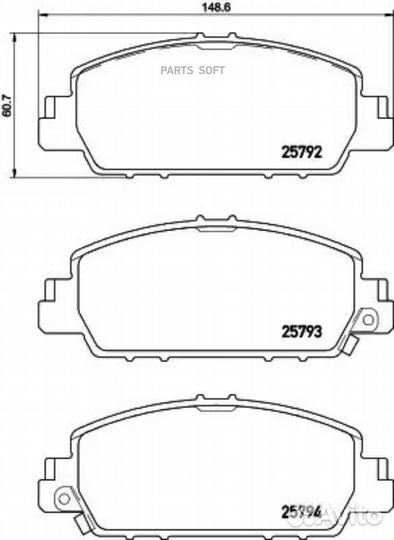 Brembo P28077 Колодки тормозные honda accord 12- п