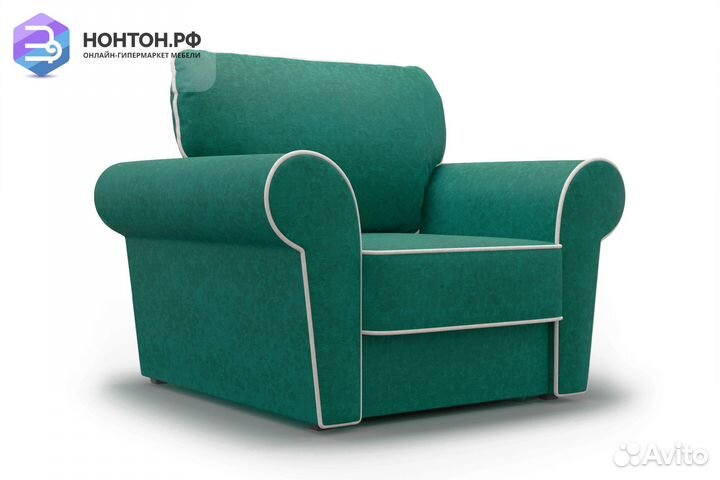 Кресло еврокнижка Прованс изумрудное