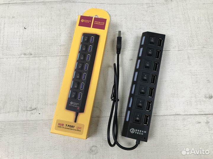 USB-Хаб с включателями и LED подсветкой UH1