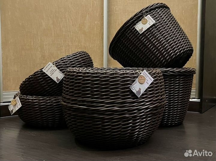 Кашпо из ротанга, цвет венге