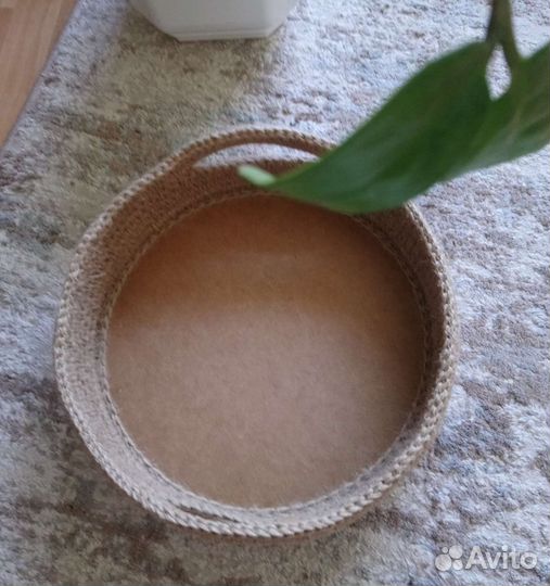 Корзина - поднос из джута