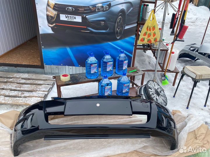 Передний бампер priora 2 в цвет космос