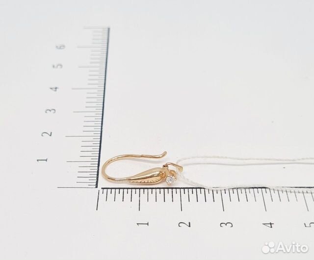 Золотые серьги с фианитом