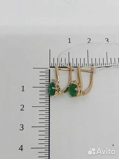 Золотые серьги с фианитом