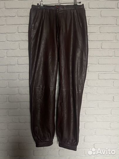 Брюки винтаж кожа натуральная 80-е Европа