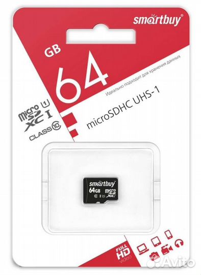 Карта памяти Флешка 64 гб MicroSD