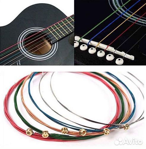 Струны цветные гитара электрогитара акустическая