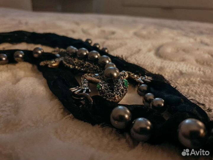 Жемчужный пояс Lanvin с ящерицей