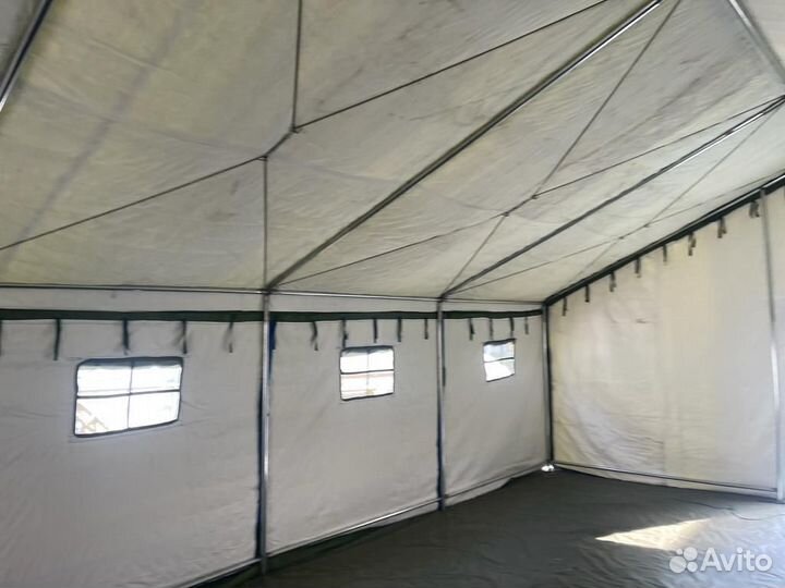 Палатка Каркасная утепленная зеленого цвета 8х5м