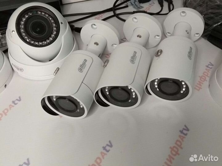Видеонаблюдение 8 уличных камер. Полный к-т