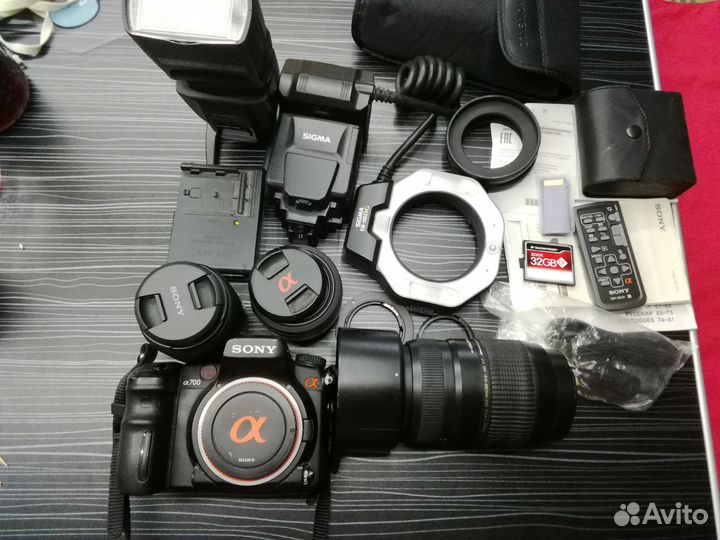 Комплект Sony A700 + объективы+вспышки