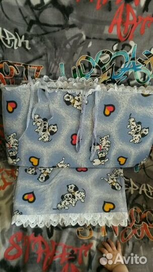 Балдахин, бампер и маленькая подушка с наволочкой