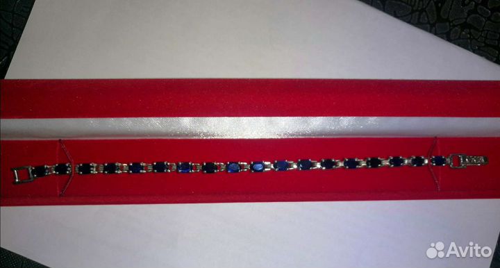 Серебряный браслет с сапфирами