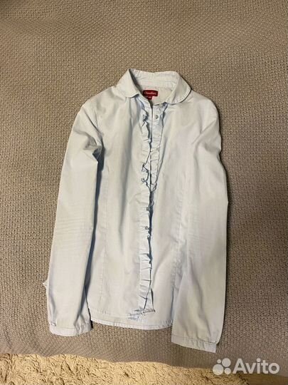 Рубашка детская школьная с рюшами