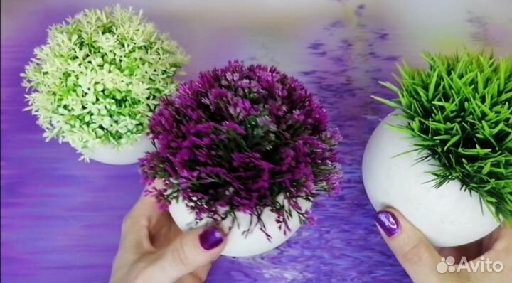 Кашпо из искусственного камня Набор 3 шт