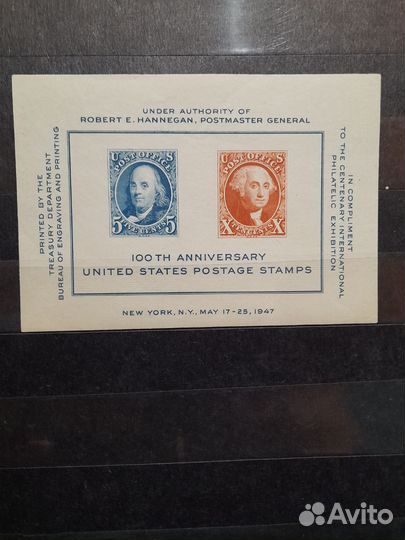 Почтовые блоки США 1936,1956 год