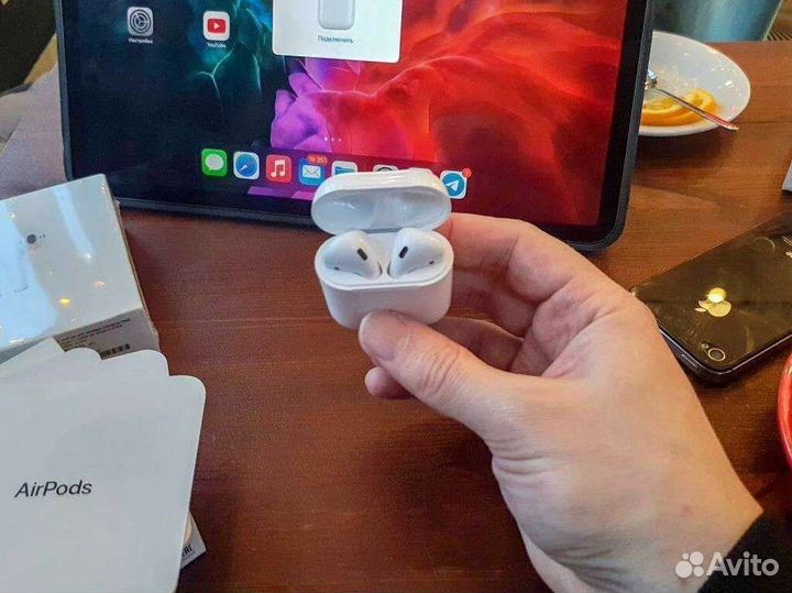 Airpods 2 (новые, ростест, бонус чехол)