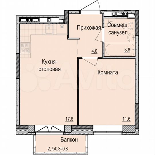 1-к. квартира, 36,8 м², 10/18 эт.