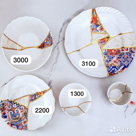 Посуда в стиле Seletti Kintsugi Селетти Кинцуги