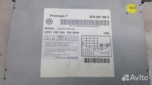 Магнитола volkswagen passat CC (76F10I401)