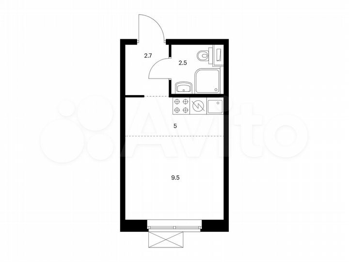 Квартира-студия, 19,7 м², 11/23 эт.