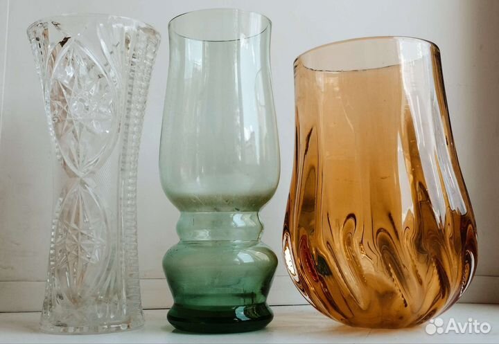 Вазы из цветного стекла чехия