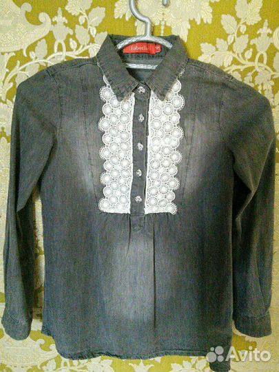 Джинсовая рубашка для девочки