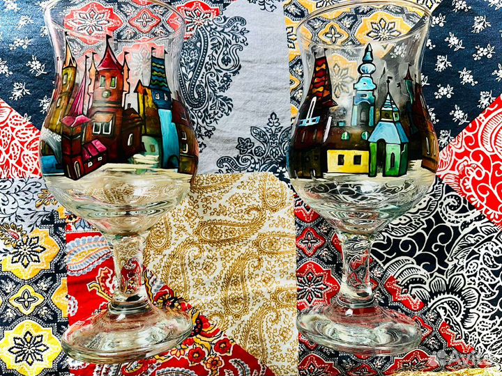 Фужеры ручная работа Чехия