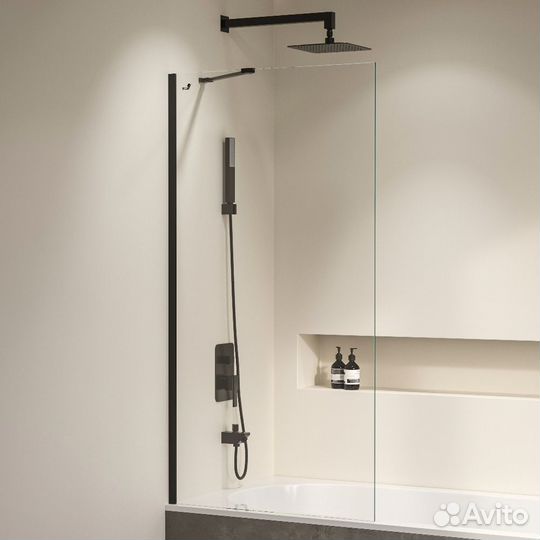 Душевая шторка на ванну RGW SC-150B 800x1500 черный 351115008-14