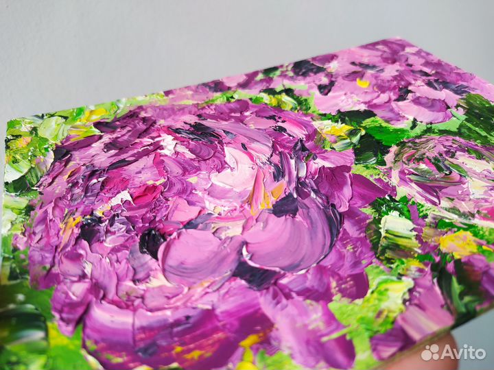 Картина маслом Пионы Розы Цветы