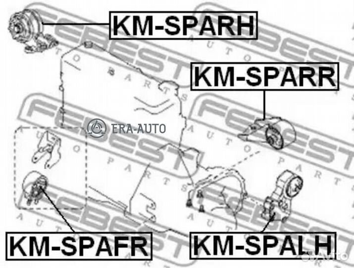 Febest kmsparh Подушка двигателя прав