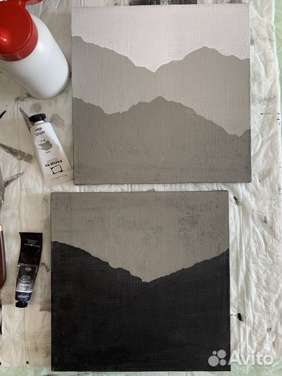 Картины диптих «Горный пейзаж»