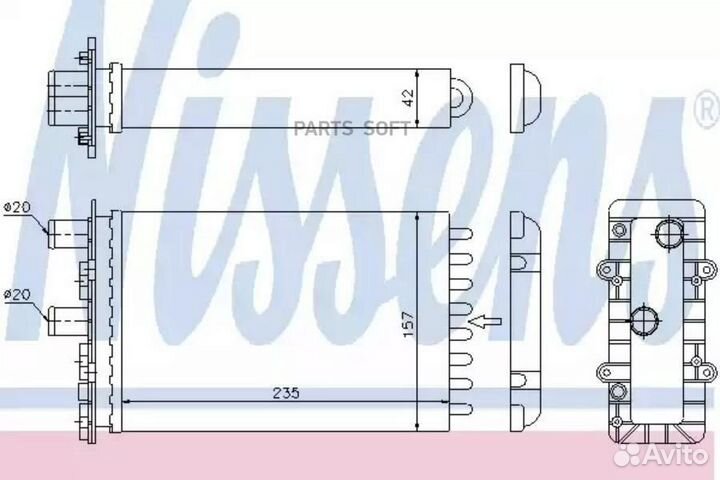 Радиатор отопителя VW campmobile (1991) 2.5 /TDI