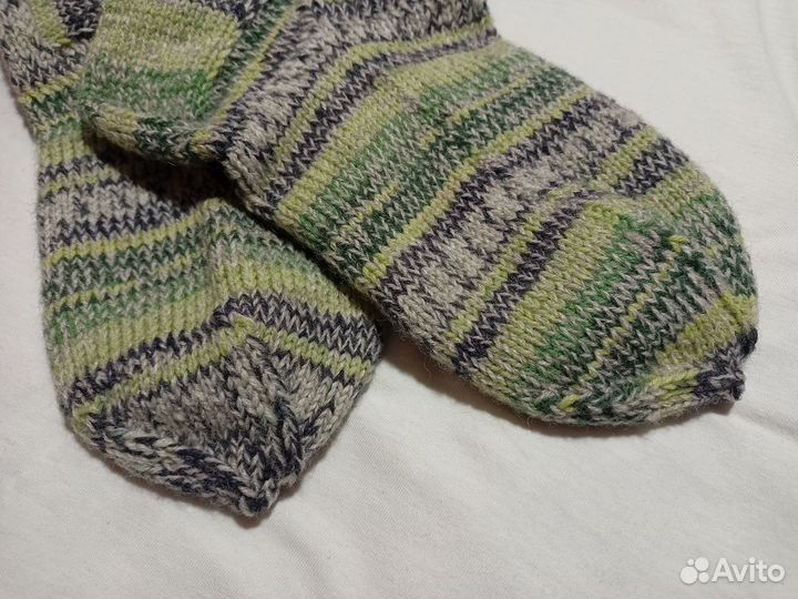 Шерстяные вязаные размер 36-38 ручной работы носки
