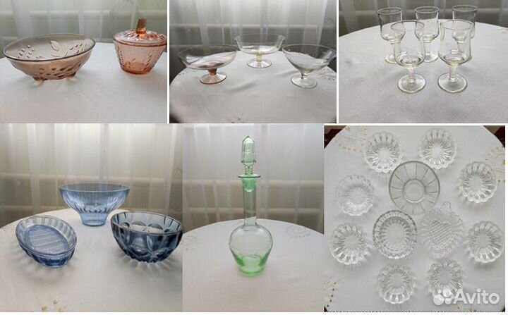 Салатник, ваза, графин, рюмки