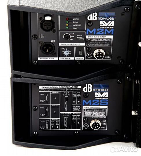 DB technologies DVA-M2M-M2S, сист линейного массива, 2-х пол, 800 Вт, SPL 126 дБ, 79 - 19кГц