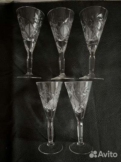 Хрустальная посуда СССР, Крюшонница, бокалы, рюмки